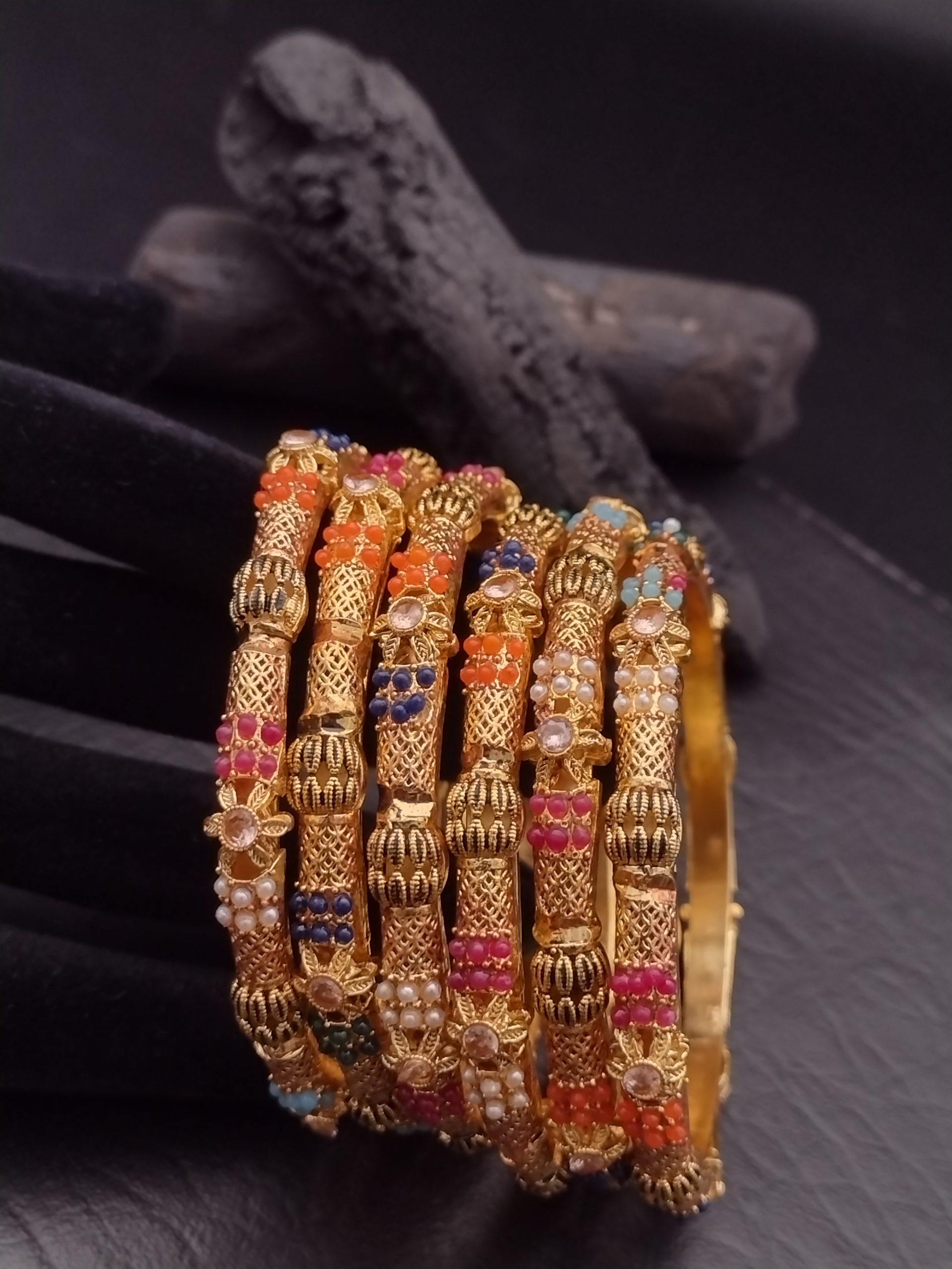 Gold Style Bangles Chori Set - Image 3